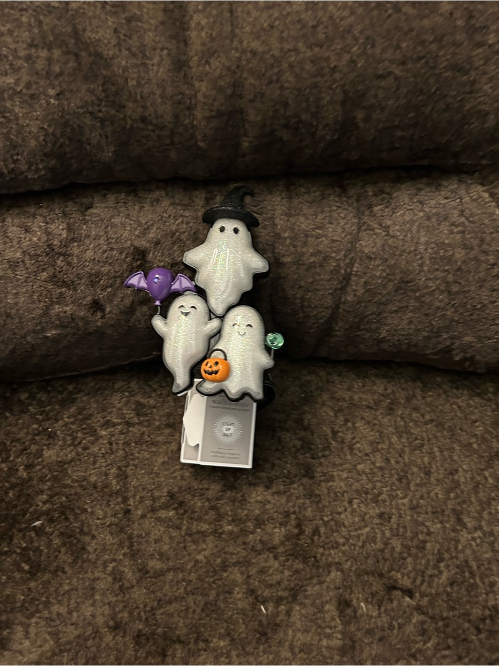 Glitter Ghost Halloween Wallflower Plug in white with Purple & Orange Accents